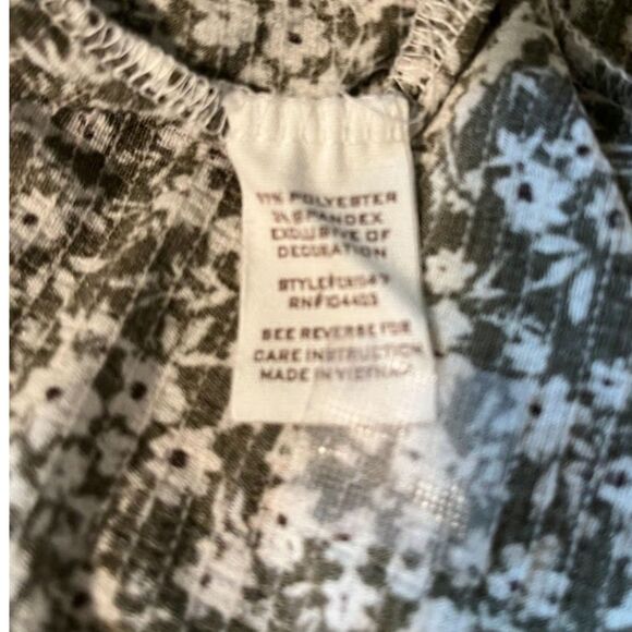 Blu Pepper Anthropologie Cottagecore Green/White Floral Casual Sundress/Tunic M - Picture 3 of 6